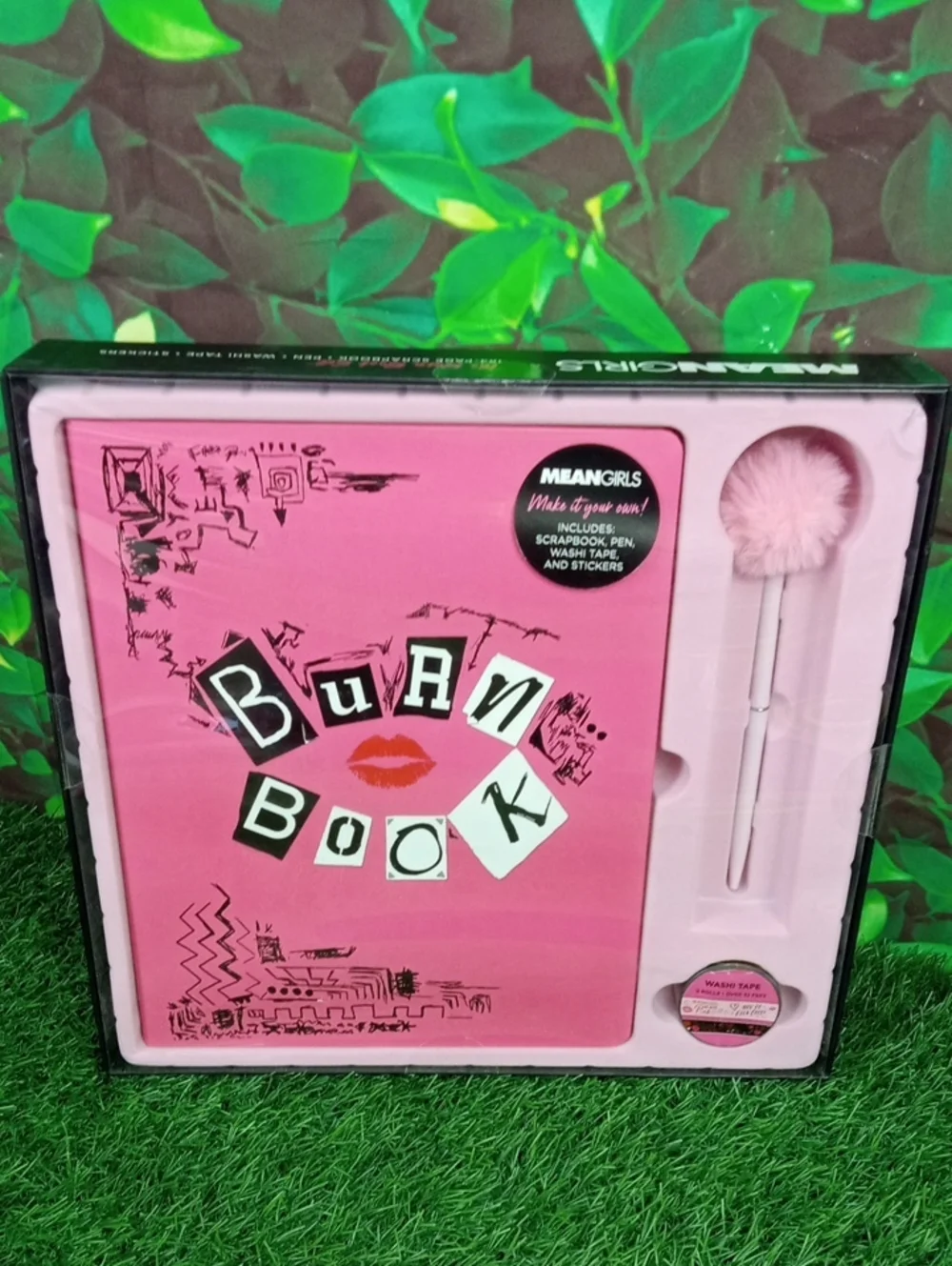 🏠 Pink 'Burn Book' Scrapbook Gift Set with Pink Accent Pillow